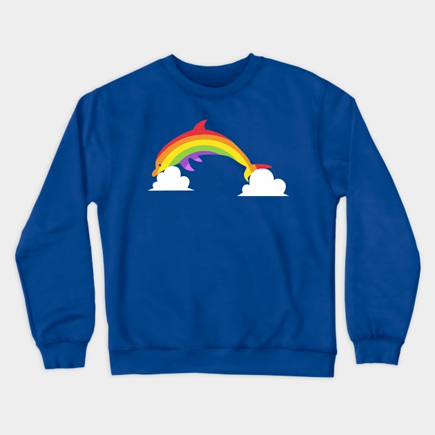 Rainbow Dolphin Crewneck Sweatshirt by albertocubatas
